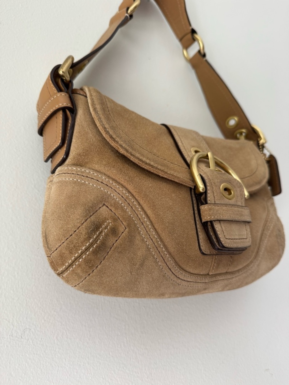 Vintage Y2K Coach Mini Tan Soho Shoulder Bag - Picture 2 of 10